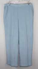 ALFRED DUNNER Women's Lt Blue SZ 14 Pull-on Dress Pants Elastic at Waist Pockets