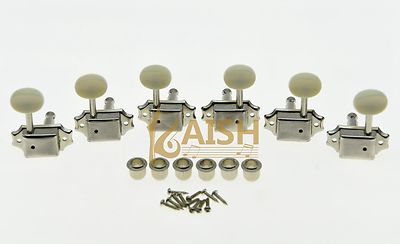 Nickel w/ Ivory Button 3L3R Vintage LP Guitar Tuners Tuning Keys for Les Paul
