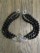 Vivienne Westwood Three Row Bas Relief Choker Necklace. Messaline. New!!
