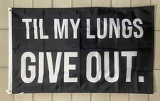 Motivational Flag Free Ship Til My Lungs Give Out Gym USA 3x5' Sign Banner