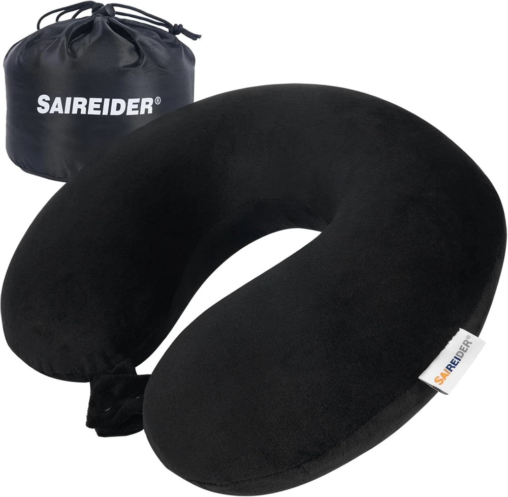 Travel Pillow 100% Pure Memory Foam Travel Neck Pillow with Storage Bag, Airplan