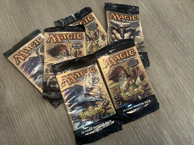 6X *Empty* Legions Magic the Gathering Booster Pack mtg wrapper Package ...