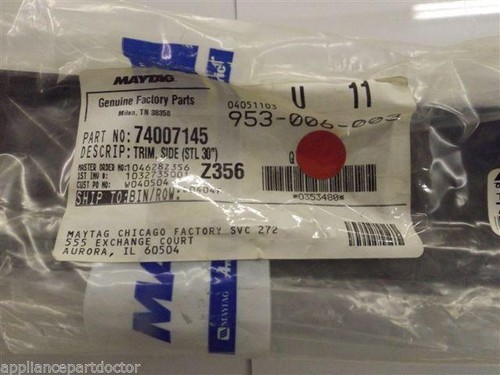 Maytag Jenn Air Stove  74007145  Trim, Side (stl 30``)  NEW IN BOX - Bild 4 von 6