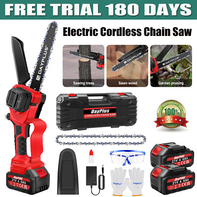 Rechargeable Chainsaw 8 Inch + 4.0Ah Battery & 2 Chain,for Cutting Wood Branches