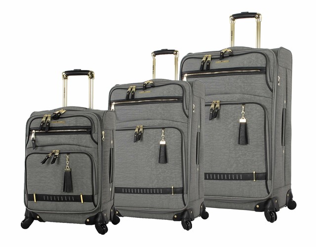 steve madden luggage 3 piece softside spinner suitcase set collection