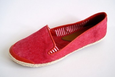 Andrew Geller - Garena - Slip-on Espadrille Flats - Red Wash Denim 6.5M US