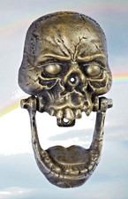 Türklopfer Eisen großer Totenkopf H=13,9 x 24,8cm 1 Vintage Geschenk antik Deko