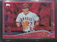 2014 Topps Baseball Highlights Red Sparkle #364 Mike Trout