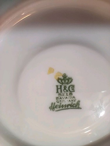 H & Co Heinrich Selb Bavaria China Tea Cup 2.25" And 2 Saucers 4.25" - Picture 9 of 9