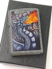 Zippo 49776 Fiery Dragon Design on Iron Stone Finish Lighter - JUL (G) 2022 NEW