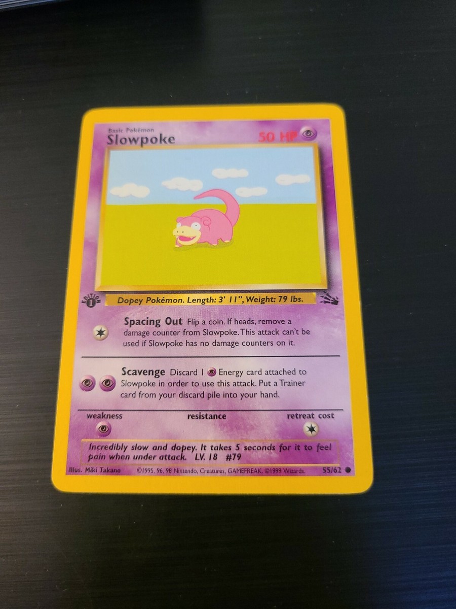 Slowpoke - 1st Edition - 55/62 - Rare - Fossil - Pokemon