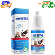 Cat  Dog Ear Infection Treatment Drops - with 1 Hydrocortisone - 2fl oz