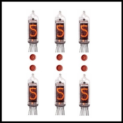 Set of 6  IN-14 Nixie Bulb Tube Indicator for Vintage Clock + 6 Sockets