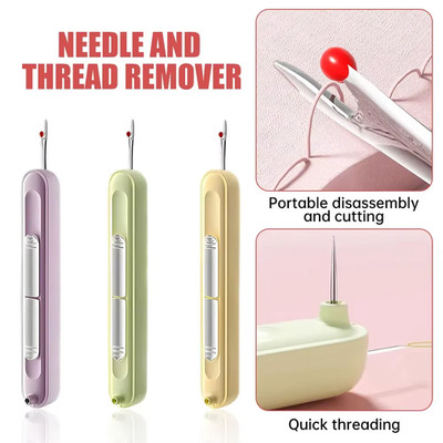 3 Pack Needle Threader, 2025 Upgraded Plug-In 2 in 1 Needle Threader Seam Ripper