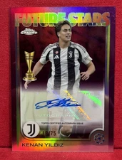 2024-25 Topps Chrome UEFA Juventus Kenan Yildiz Auto Magenta Refractor /75 MINT!