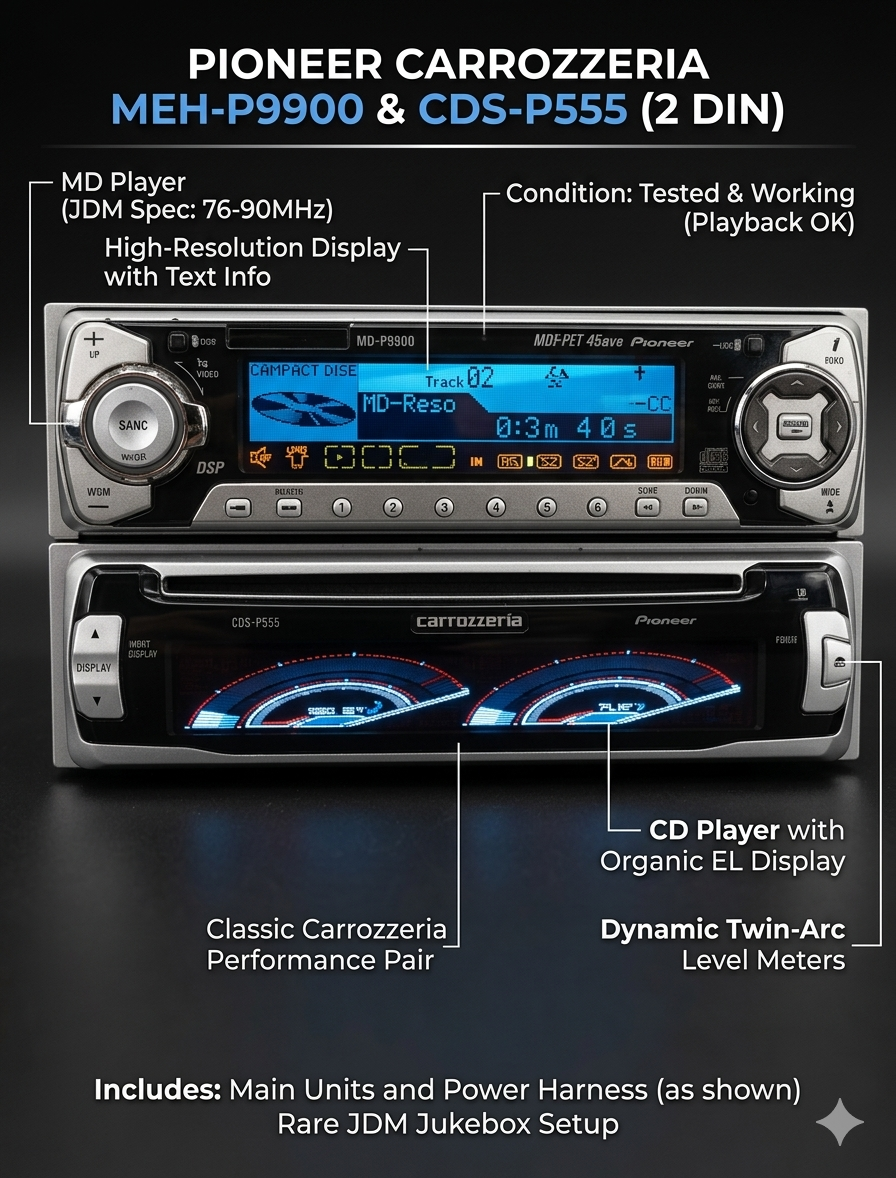 Pioneer Carrozzeria MEH-P9900 MD Player CDS-P555 CD Player DSP