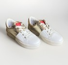 ❤️LOVE MOSCHINO❤️Gold & white two tone tennis shoe hearts sneakers size 39EU/9US — photo 1