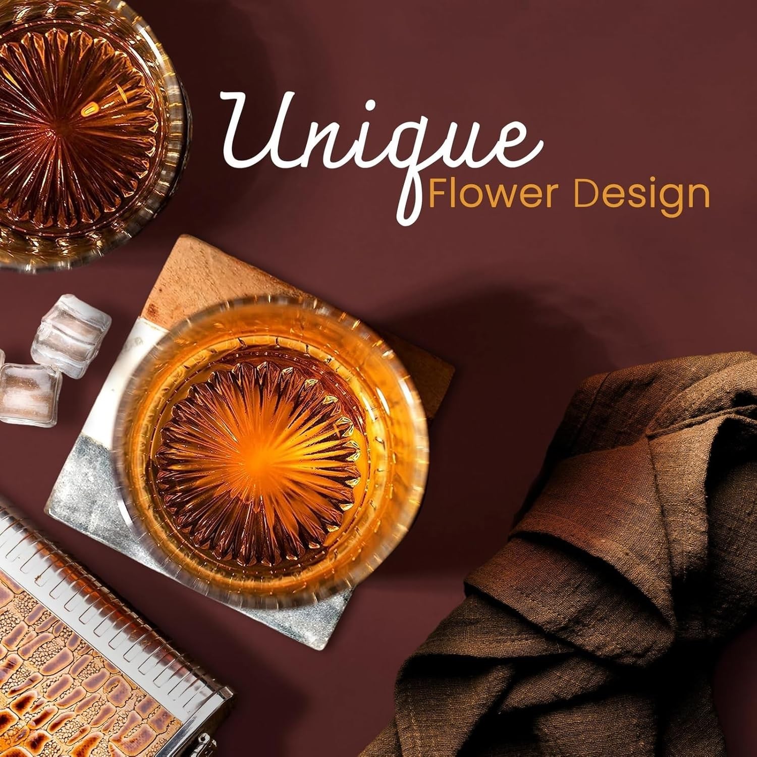 The Cocktail Box Co. Whiskey Glasses Set of 2 Featuring Bourbon & Old Fashioned 