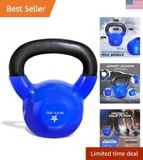 Kettlebell, 5-100 LB Vinyl Coated Cast Iron Strength Training Kettlebells for...