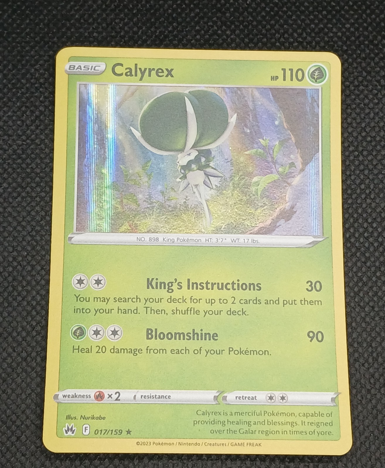 Calyrex 017/159 Holo Rare Crown Zenith Pokemon Holo Near Mint