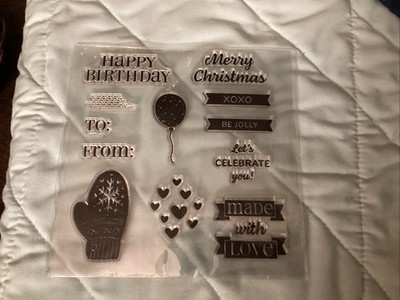 Winter Celebrations Clear Stamp Set. New. Christmas. Scrapbooking. Crafts NIP