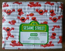 Sesame Street Queen Sheet Set 4-Pc 100 Cotton Elmo