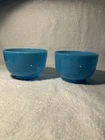 Vintage Beautiful Blue opaline crystal glass bowls set of 2