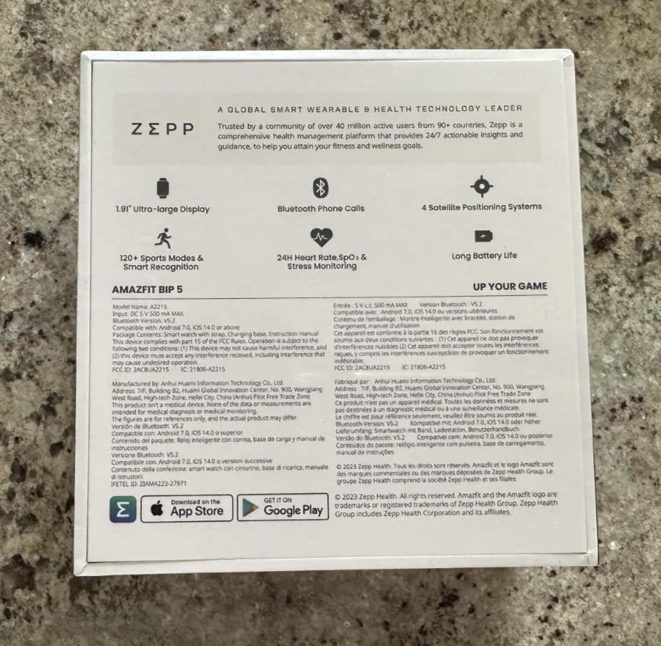 Amazfit A2215 Bip 5 Smart Watch Ultra Large Screen, Pastel Pink Brand New - Image 2 of 2