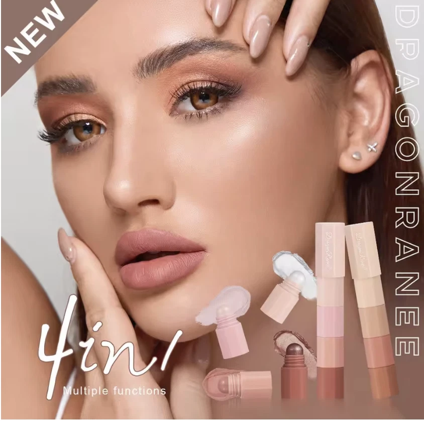 Eyeshadow Stick Set Waterproof Non Smudge Highlighter Pearlescent 4 Colours in 1 - Image 3 of 4