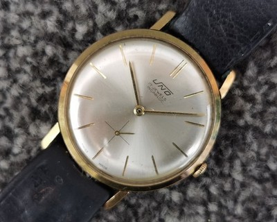 Herren Vintage Uno Uhr 17 Jewels Swiss Made rundes Zifferblatt Sub Sekundenzeiger