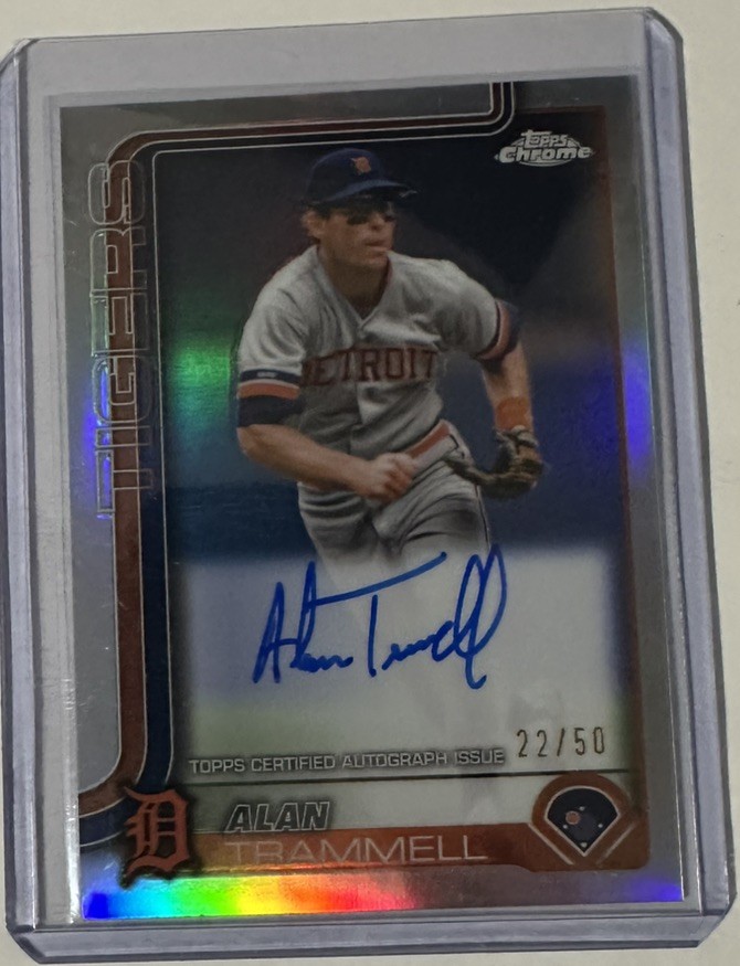 Alan Trammell 2025 Topps Chrome Update CLA-AT Legends Auto #d/50 Detroit Tigers