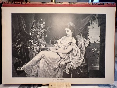 Julia Capulet 1867 WOOD ENGRAVING Art Print Romeo Juliet Tragedy Bertha Sieck...