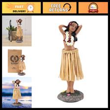 Hula Girl Bobblehead for Dashboard Decor - 6.3" Medium Size Hawaiian Figurine