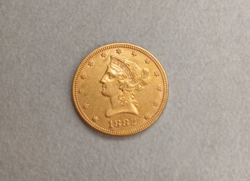 Gold $10  16.718g US 1882  Liberty Head Eagle  Great Condition Coin TP-0763
