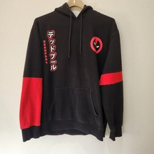Deadpool Hoodie Mens XL Black Red C-Life Group Marvel Graphic Anime Skater Style