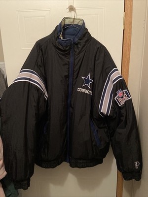 Vintage 90 s Pro Player Dallas Cowboys Jacket 2XL 2Extra Large Reversible Puffer
