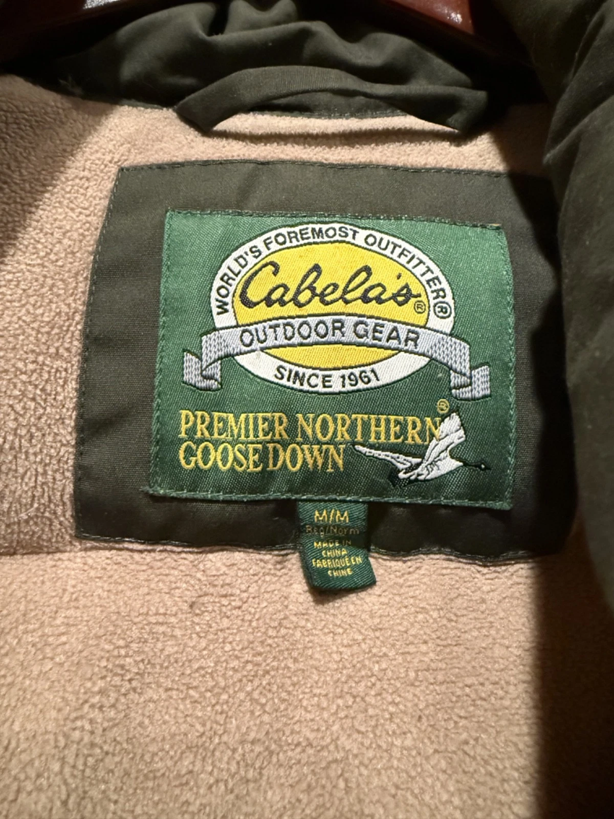 Cabelas Premier Northern Goose Down Vest Mens M Forest Green Excellent image 2