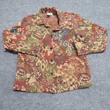 Coldwater Creek Jacket Womens Size L Multicolor Floral Tapestry Made in USA