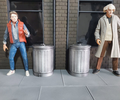 Mülleimer Mülleimer x2 Street Diorama Modell für 1/10 Scale Figuren NECA Turtles