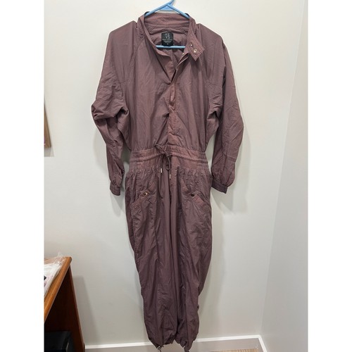 Athleta Utility Jumpsuit Womens 10 Mauve Alicia Keys Keys Nylon One Piece Cutout