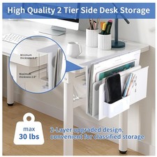 Clamp On Laptop Mount with Pen Holder - Desk Side Storage