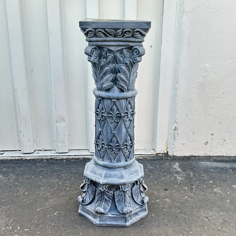 Pilar Gris Columna Pedestal Jardín Soporte Planta Halloween Gótico Candelabro Foto 2 de 4