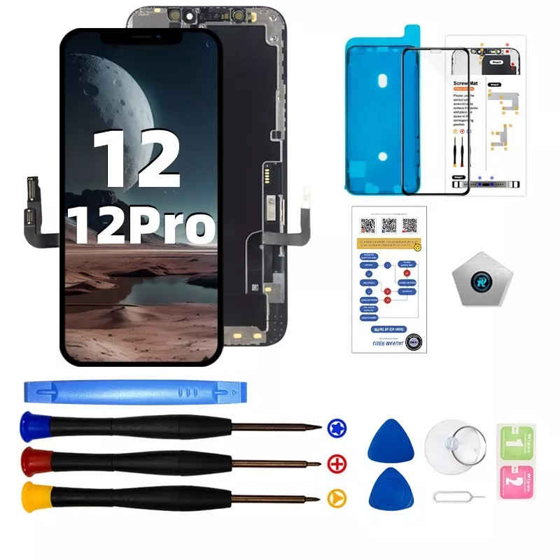 Écran LCD Incell pour iPhone 12 et 12 Pro Noir avec Vitre Tactile et Outils