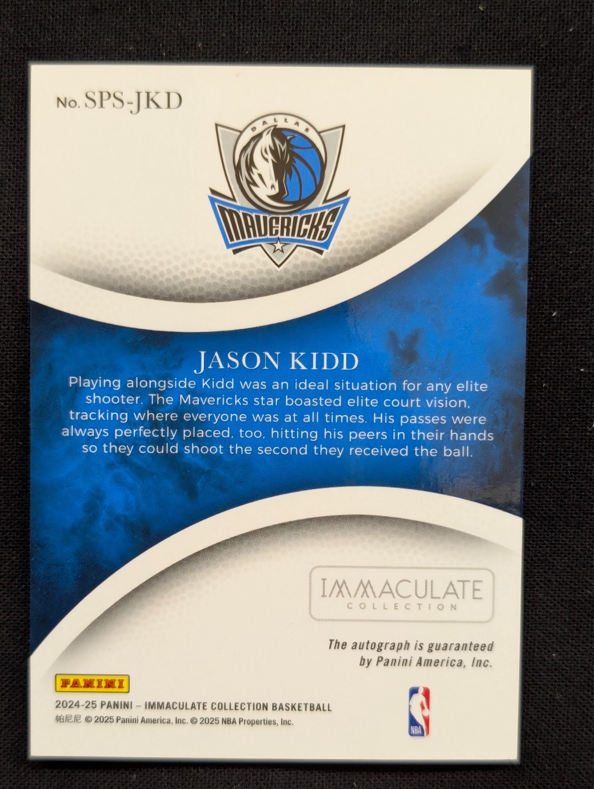 2024-25 Immaculate Sophisticated Signatures-Jason Kidd On Card Auto GREEN /5 view 2
