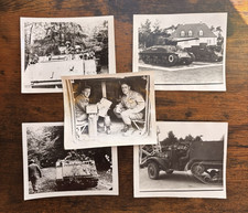 Vintage Army Military Snapshot Lot 5 Photos Sherman Tank APC Soldiers Original