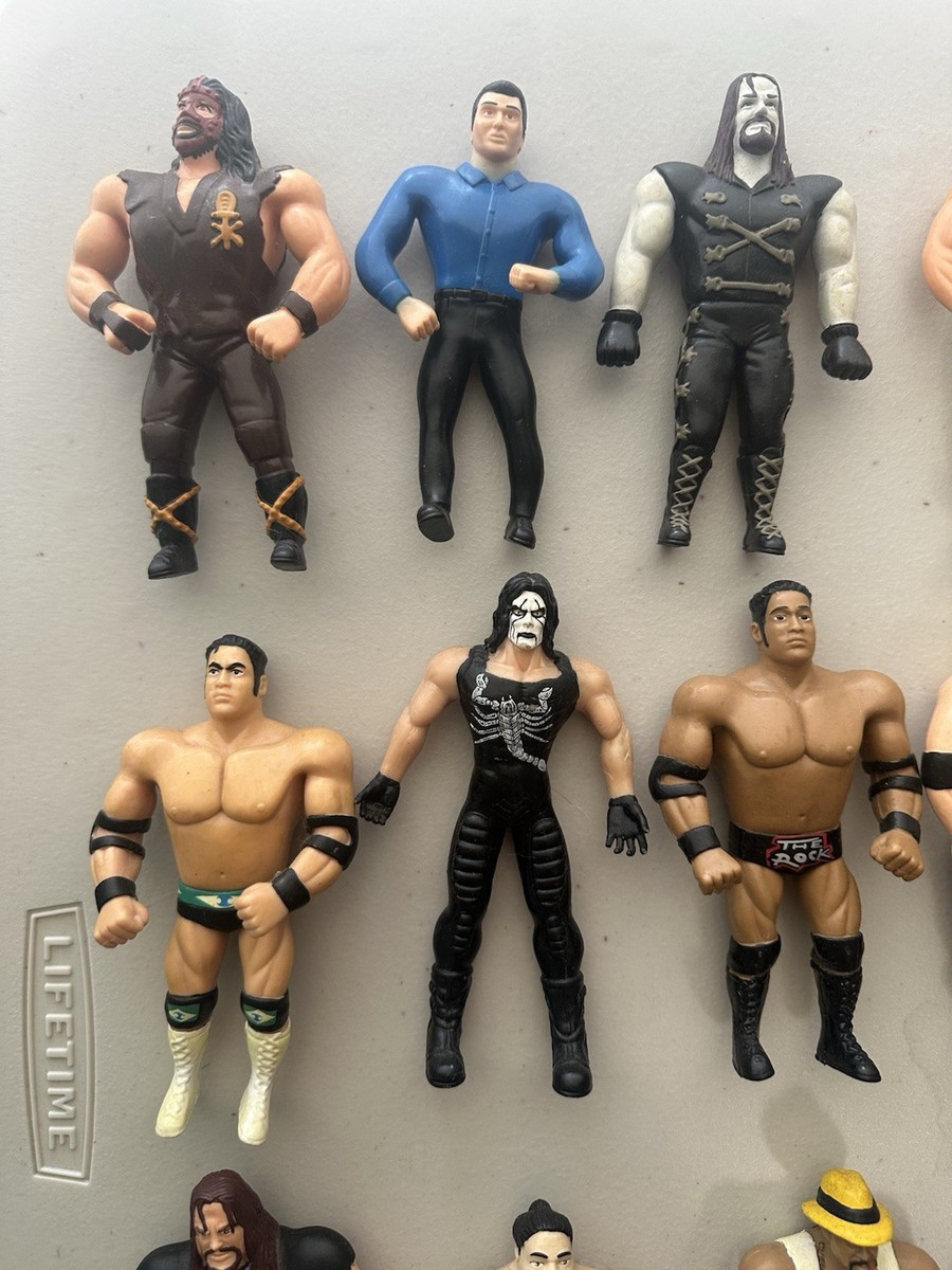 Vintage WWF Bend-Ems Wrestling Figure Lot 90s WWE WCW Mixed Bundle