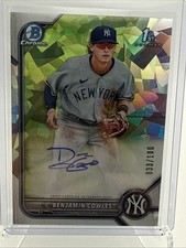 2022 Bowman Chrome Atomic Refractor #CPA-BC BENJAMIN COWLES RC Auto /100 Yankees