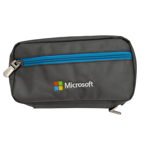 Microsoft Gray Zippered Travel/Accessory Pouch Case 9x4x2