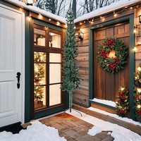 KüNstlicher Halb-Weihnachtsbaum Mit StäNder Schlank GrüN 240 Cm
