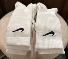NEW Men's Nike 6-Pack Everyday Cushioned Crew Training Socks SZ Large 8-12 White